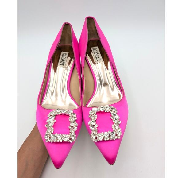 Badgley Mischka Cher Crystal Embellished Heel Pump Women's Pink Size US10 EU41 - Picture 8 of 12